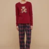 Pigiama Donna Top Caldo Cotone E Pantaloni Flanella Little Bear -Vêtements D’intérieur 1670838530 6396f902515c0