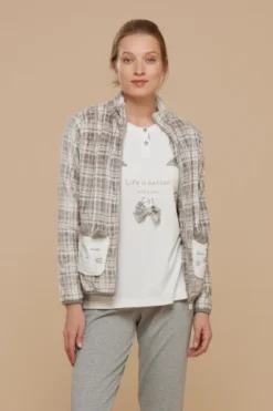 Completo 3 Pezzi Donna Caldo Cotone Giacca Coral Bucle -Vêtements D’intérieur 1670922112 63983f8008c37