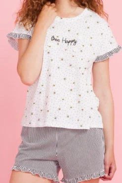 Pigiama Donna Cotone Be Happy Rouches -Vêtements D’intérieur 1675937832 63e4c8289b895