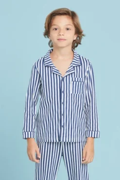 Pigiama Unisex Cotone Line Blue -Vêtements D’intérieur 1676457012 63ecb43460aa6